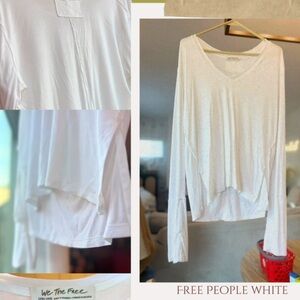 Free People Ivory Long Sleeve Tee